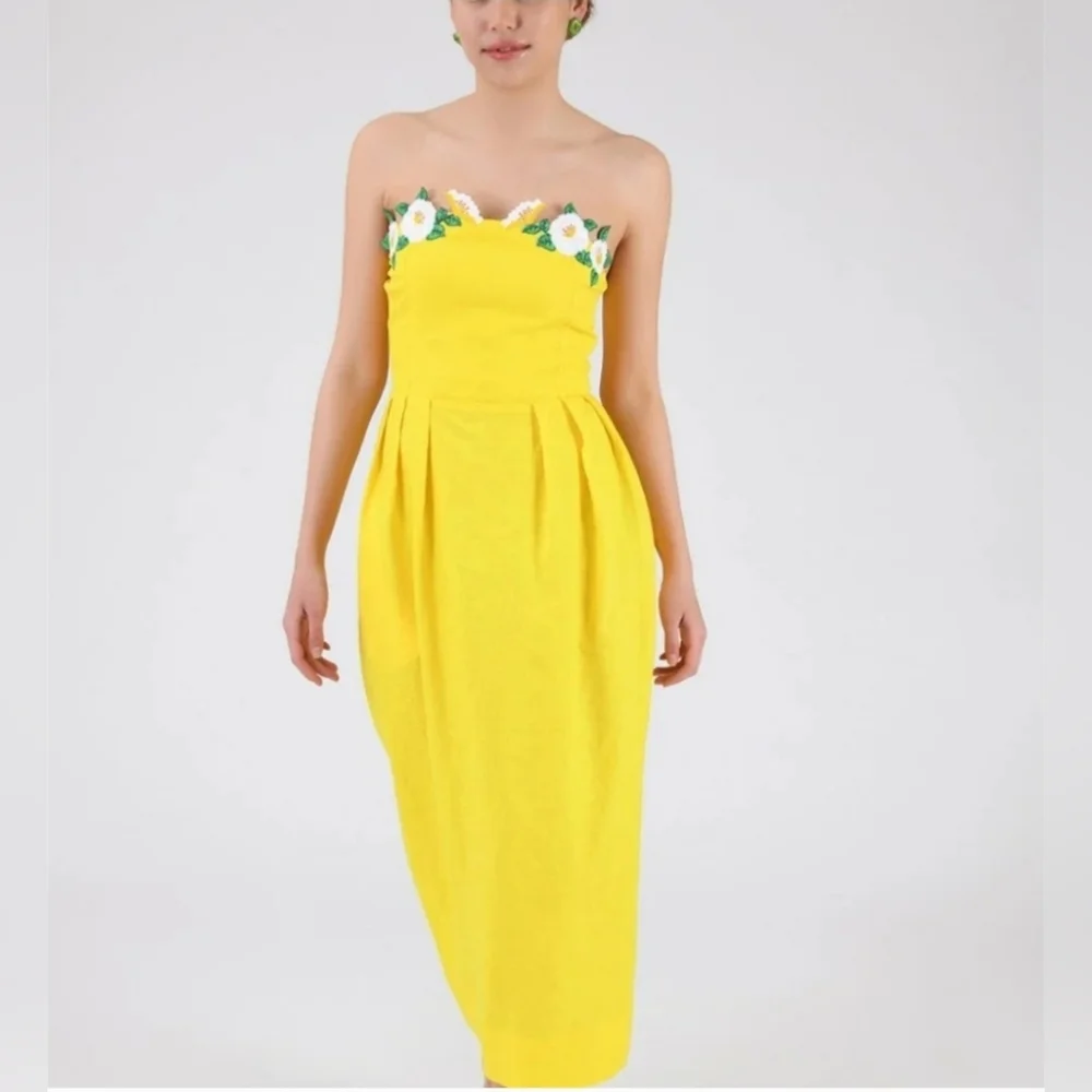 Fanm Mon Citron White Full Bloom Rose Embroidered Size XL - Picture 4 of 16